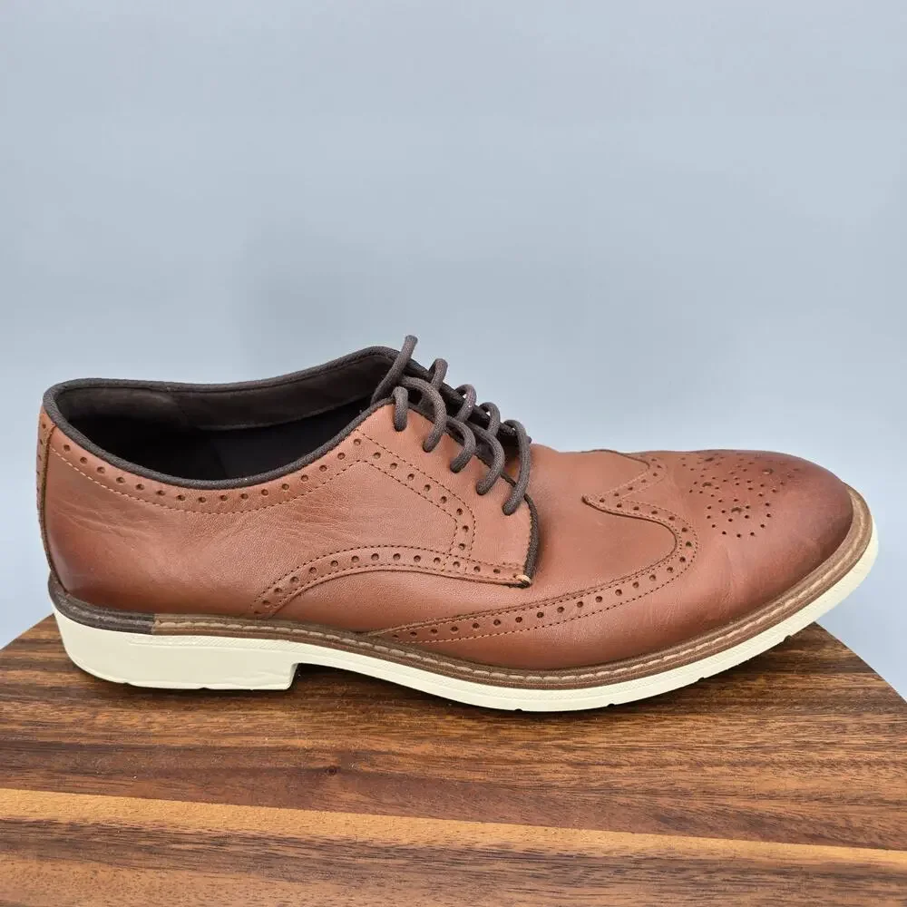Cole Haan Oxfords Mens 13 M Brown Leather Brogue Go To Wingtip Dress Shoes